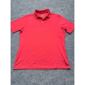 Mizzen+Main Mens Performance Polo Shirt Red Short Sleeve Medium Made in USA